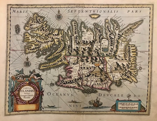 Mercator Gerard - Hondius Jodocus Tabula Islandiae. Auctore Georgio Carolo Flandro 1638 Amsterdam